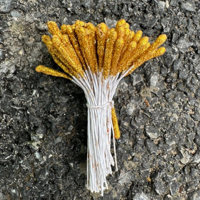 Nhuỵ hoa giả kim tuyến dài 9cm làm hoa trang trí, hoa handmade