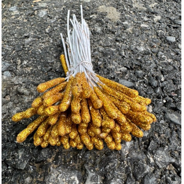 Nhuỵ hoa giả kim tuyến dài 9cm làm hoa trang trí, hoa handmade