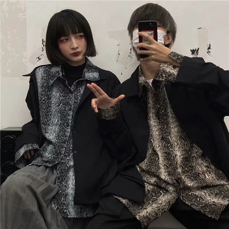 Áo Sơ Mi Vest Hai Lớp Da Rắn Unisex Cực Ngầu