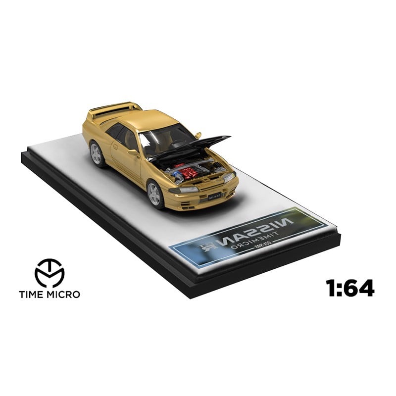 Mô hình xe ô tô Nissan GT R32 gold tỉ lệ 1:64 Time Micro TM644106