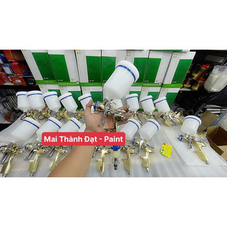 Súng Phun Sơn Đầu Phun 1.3mm 10 Lỗ( GOLD)( Chuyên phủ màu và Keo bóng ) sơn oto - xe máy