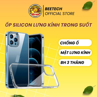 Ốp iP Silicon trong viền vuông lưng kính chống ố cao cấp VVZ cho các đời ip - Beetech