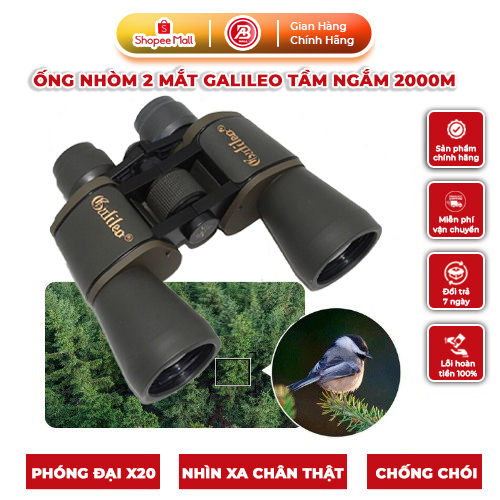 Ống Nhòm 2 Mắt KAW Galileo 20x50, Nhìn Xa Đến 2KM, Độ Phóng Đại 20 Lần | BigBuy360 - bigbuy360.vn