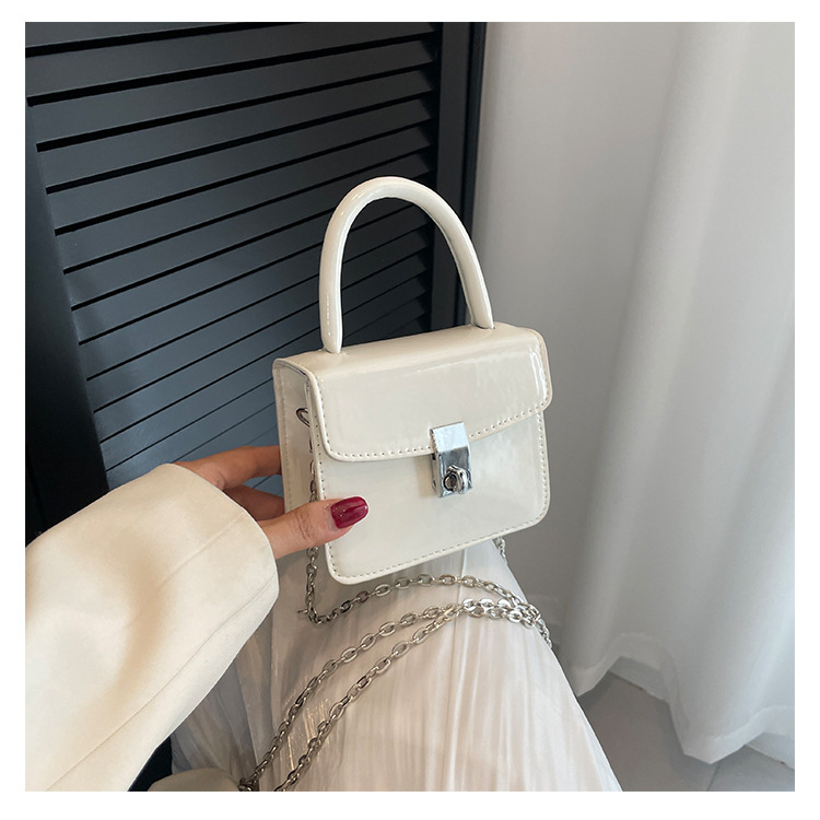 Túi quai xách nữ túi da bóng khóa xoay hai size kèm dây xích đeo chéo thời thượng LK348