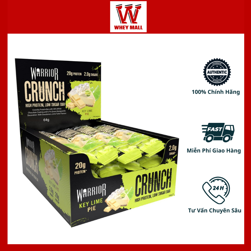 Thanh Protein Warrior Crunch Protein Bar (64g) | Chính Hãng Giá Tốt Nhất