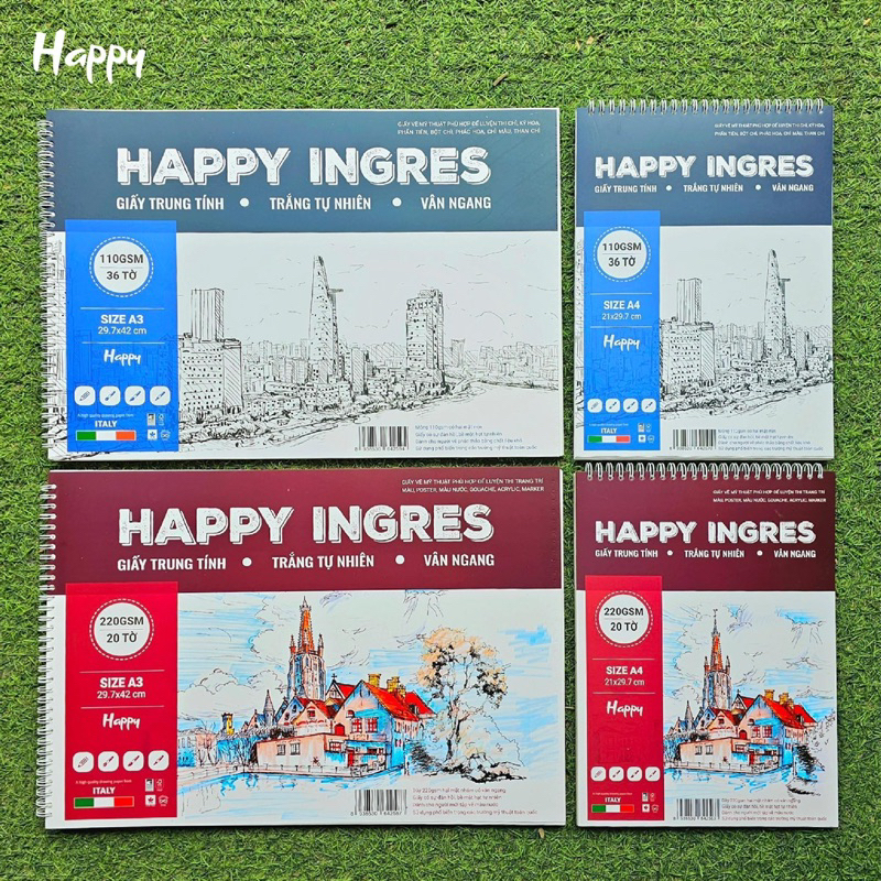Sổ Happy iNgres Chuyên Vẽ Chì Hoặc Màu Nước