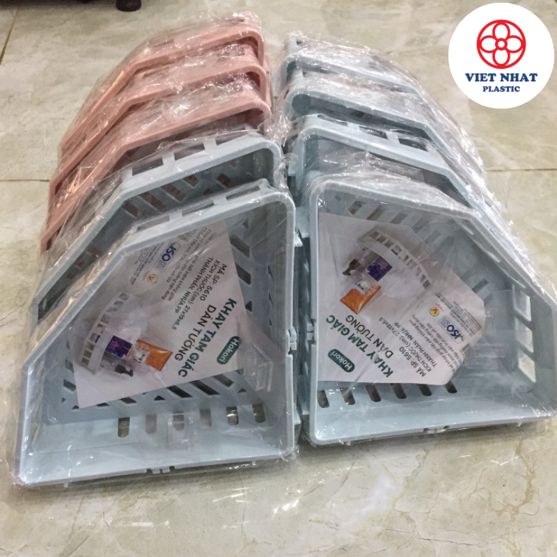 Khay tam giác dán tường Hokori 5610 đựng vật dụng nhà tắm nhà bếp - Việt Nhật Plastic HN