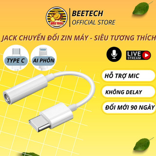 Jack chuyển đổi cổng sạc, cổng chuyển tai nghe zin bóc máy chân type c và chân dẹt cho iP - Beetech