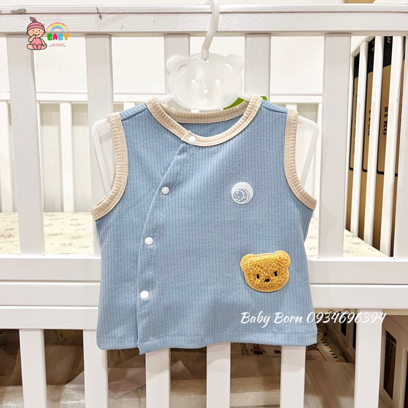 Gile Anminaza cúc lệch cotton tăm organic 100% tự nhiên mềm, dễ thương AMI0102