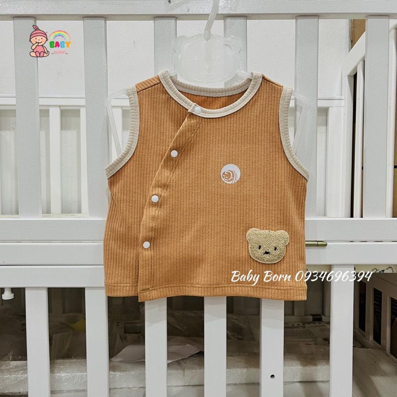 Gile Anminaza cúc lệch cotton tăm organic 100% tự nhiên mềm, dễ thương AMI0102