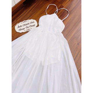 gv13- đầm maxi yếm Đan lưng, chất voan
