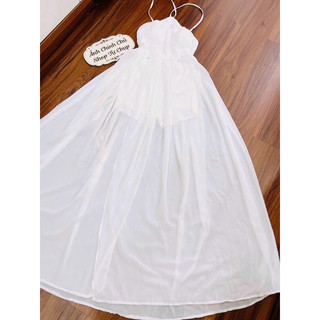 gv13- đầm maxi yếm Đan lưng, chất voan