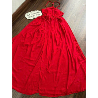 gv13- đầm maxi yếm Đan lưng, chất voan