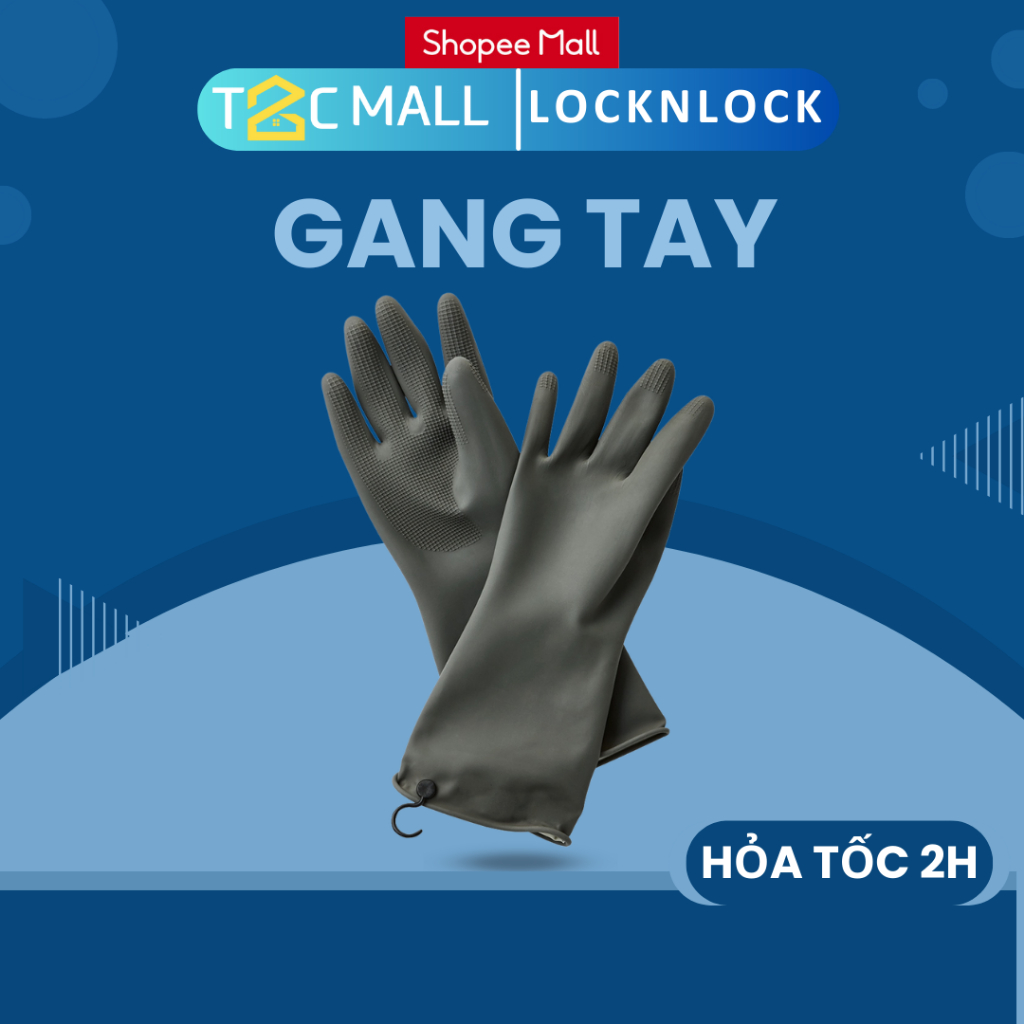 Găng Tay Rửa Bát Chén LocknLock Bằng Cao Su Bám Tốt Kèm Móc Lock&Lock ETM830 ETM831 ETM832 T2Cmall