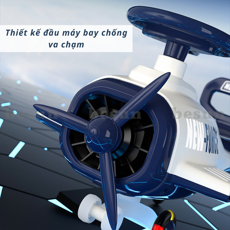Xe lắc cho bé có nhạc BESUN Xe chòi chân trẻ em tải trọng lớn mô hình MÁY BAY