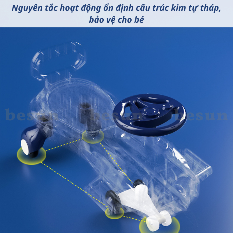 Xe lắc cho bé có nhạc BESUN Xe chòi chân trẻ em tải trọng lớn mô hình MÁY BAY