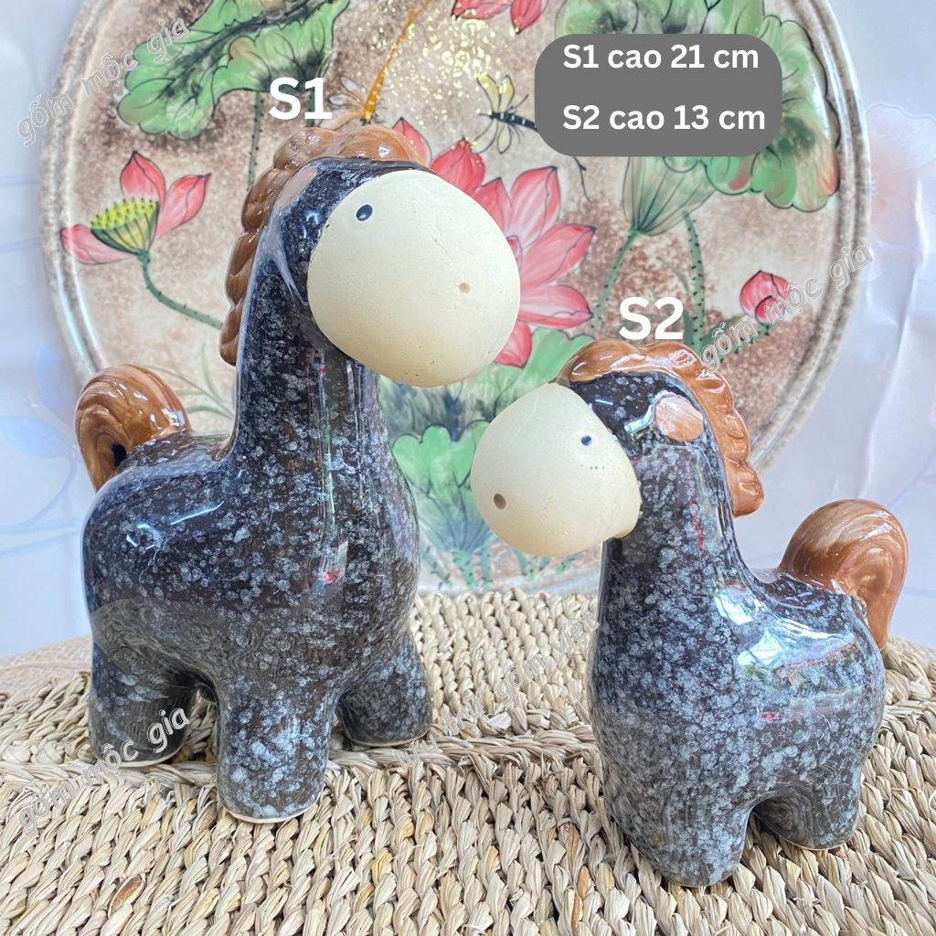 Bộ đôi ngựa trang trí , decor BÁT TRÀNG - GỐM MỘC GIA - men bóng cao cấp nhiều mẫu