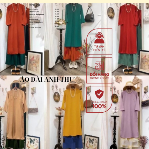 Áo dài dáng xưa, áo dài dáng suông big size Từ 40KG ĐẾN 90KG kèm quần