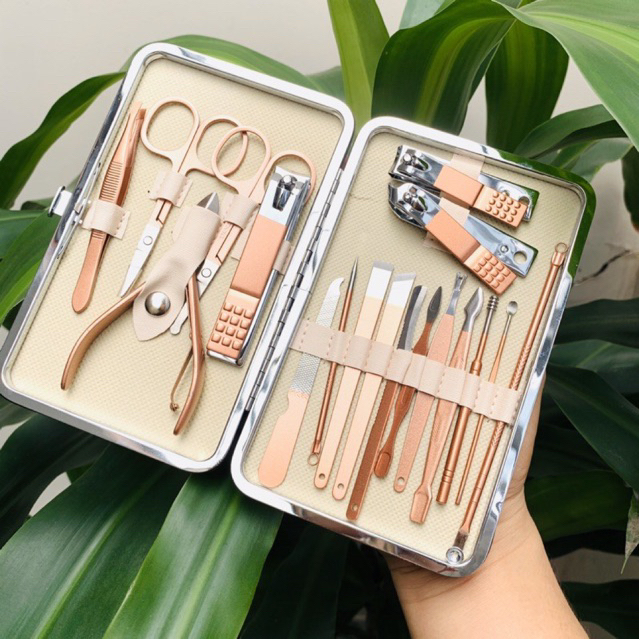 Bộ cắt móng tay 18 món cao cấp - kìm bóng móng tay, móng chân, kìm cắt da