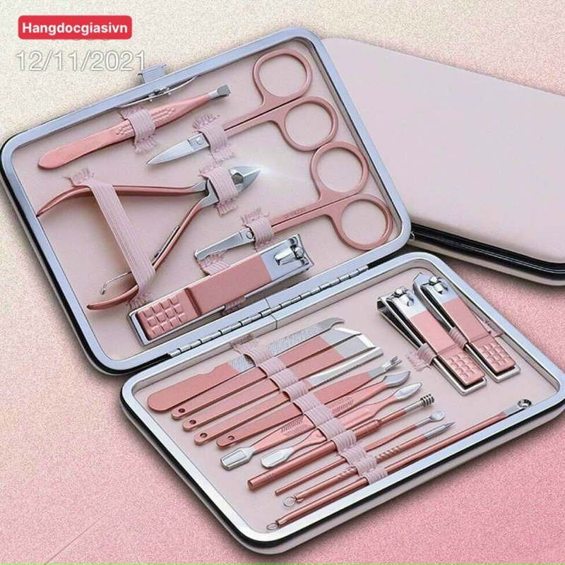 Bộ cắt móng tay 18 món cao cấp - kìm bóng móng tay, móng chân, kìm cắt da
