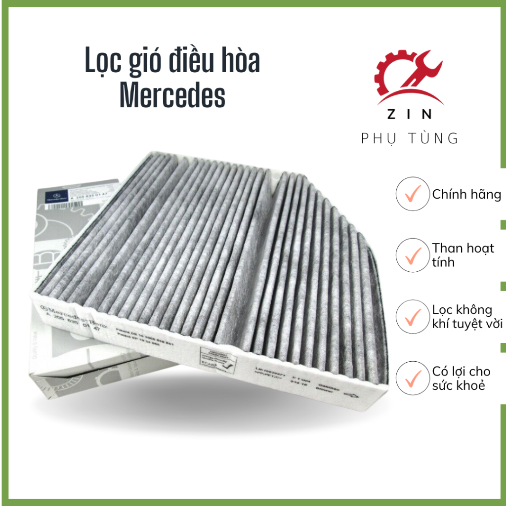 Lọc gió điều hòa Mercedes C200 C250 C300 C250 C200 C220 C180, E200 E220 E250, GLC300 GLS350 GLE400 A2058350147