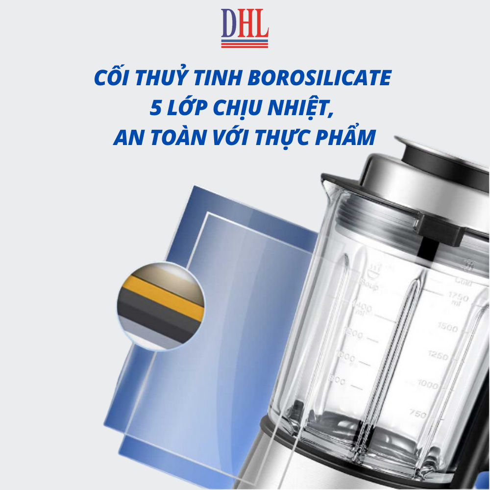 Máy làm sữa hạt, nấu cháo Mitomo MSH-539V1, Công suất 1800W - Bảo hành 3 năm