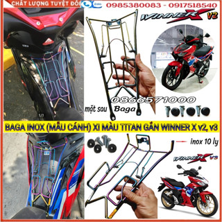 Baga Inox Mẫu Cánh Khung 10 Ly, Cần Số Inox 2 Chiều Gắn Như Zin Honda Winner X V2 - V4 Từ 2019 – 2024 (Ảnh Tự Chụp)