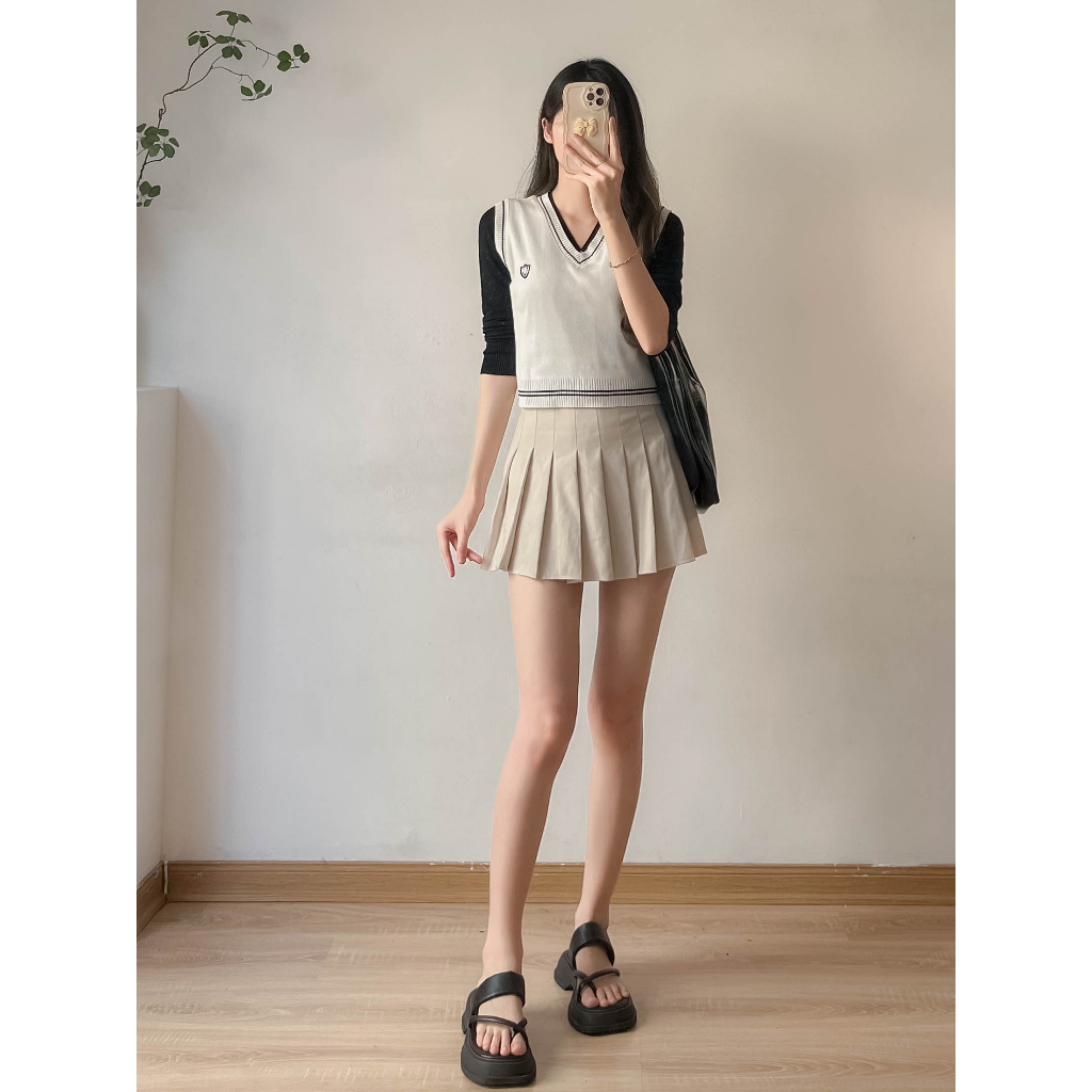 Áo gile len công sở chất len dày đẹp EMIX GileA70/P6K12