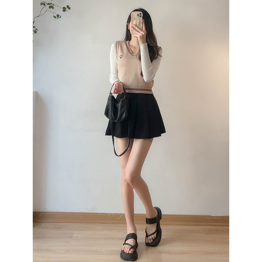 Áo gile len công sở chất len dày đẹp EMIX GileA70/P6K12