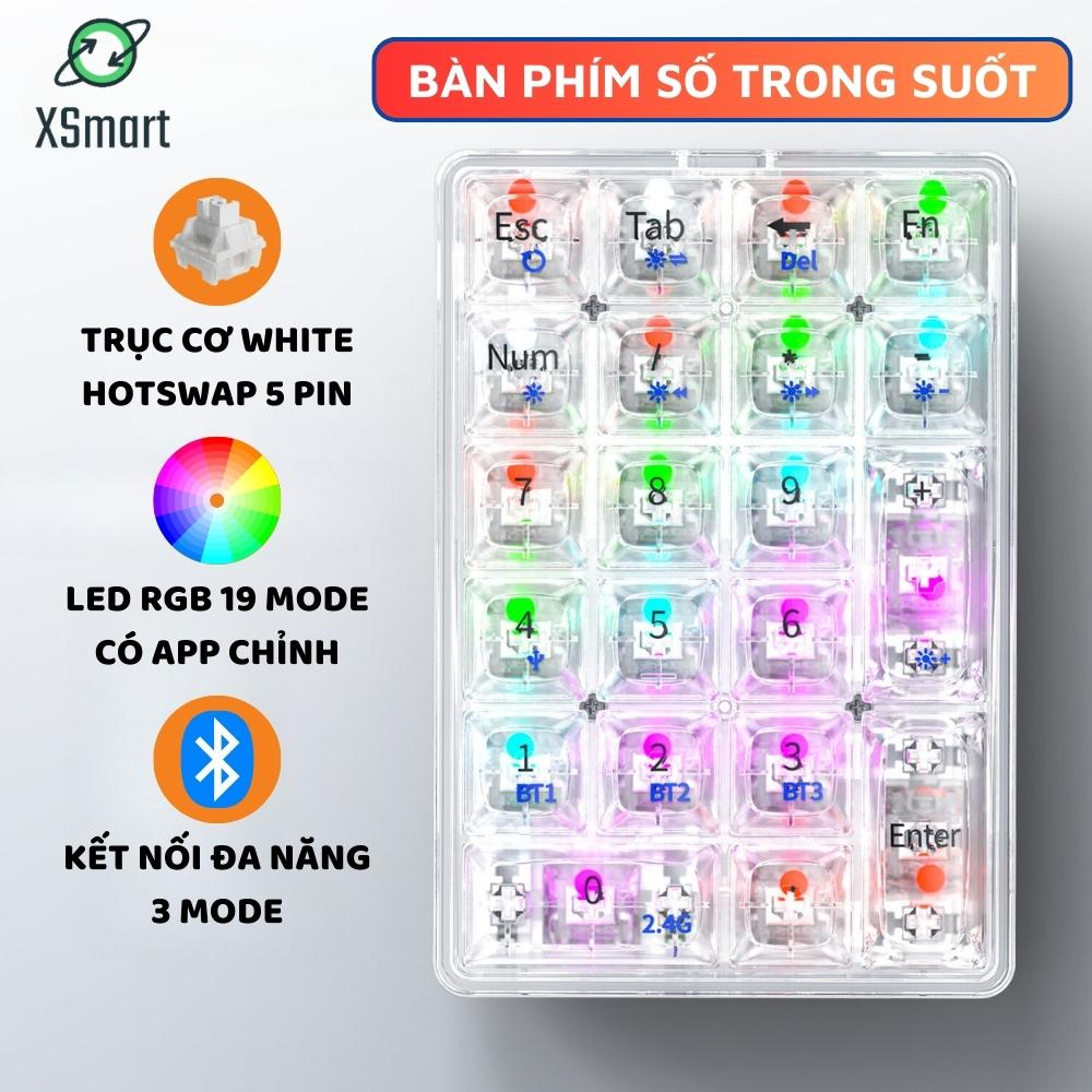 Bàn Phím Số Không Dây Bluetooth 5.0 Attack Shark K21 Phím Cơ LED RGB Hotswap 5 Pin Cho Kế Toán Game Thủ