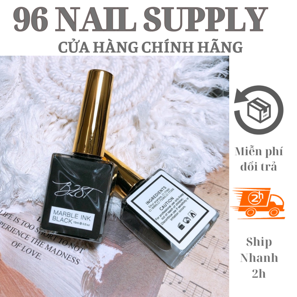 Loang Cồn Lẻ Trắng - Đen B281 , Cồn Loang Lẻ Màu  Làm Vân Đá Mable  Chai 15ml