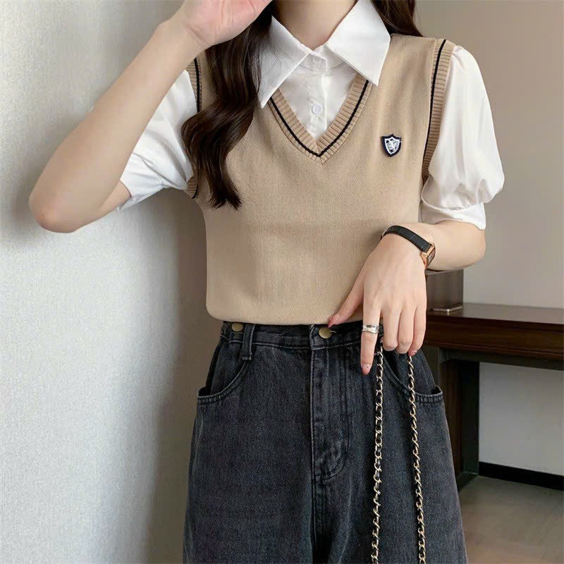 Áo gile len công sở chất len dày đẹp EMIX GileA70/P6K12