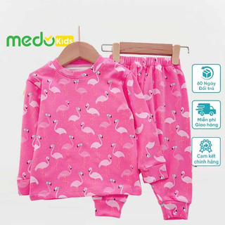 Bộ dài tay in hình hoạ tiết Medokids chất cotton mềm mịn mát cho bé trai bé gái từ 10-32kg