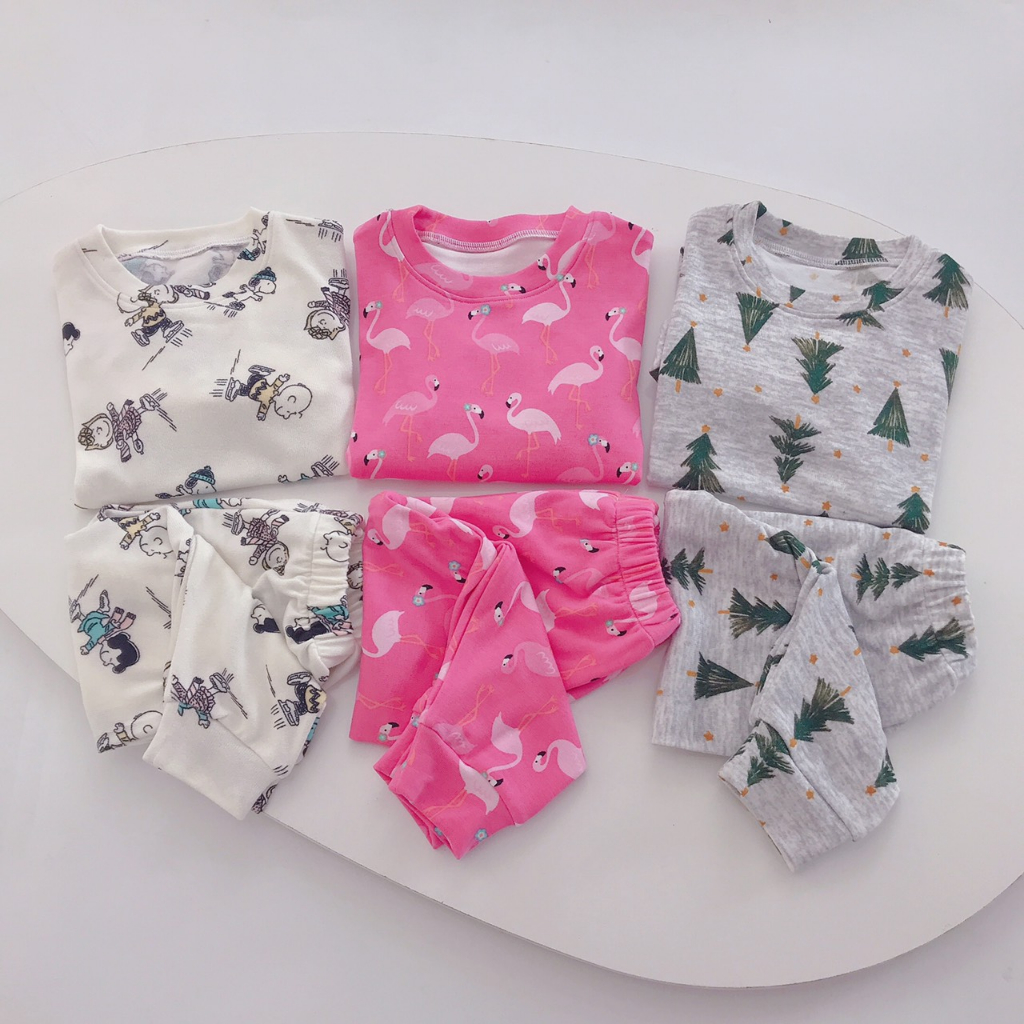 Bộ dài tay in hình hoạ tiết Medokids chất cotton mềm mịn mát cho bé trai bé gái từ 10-32kg