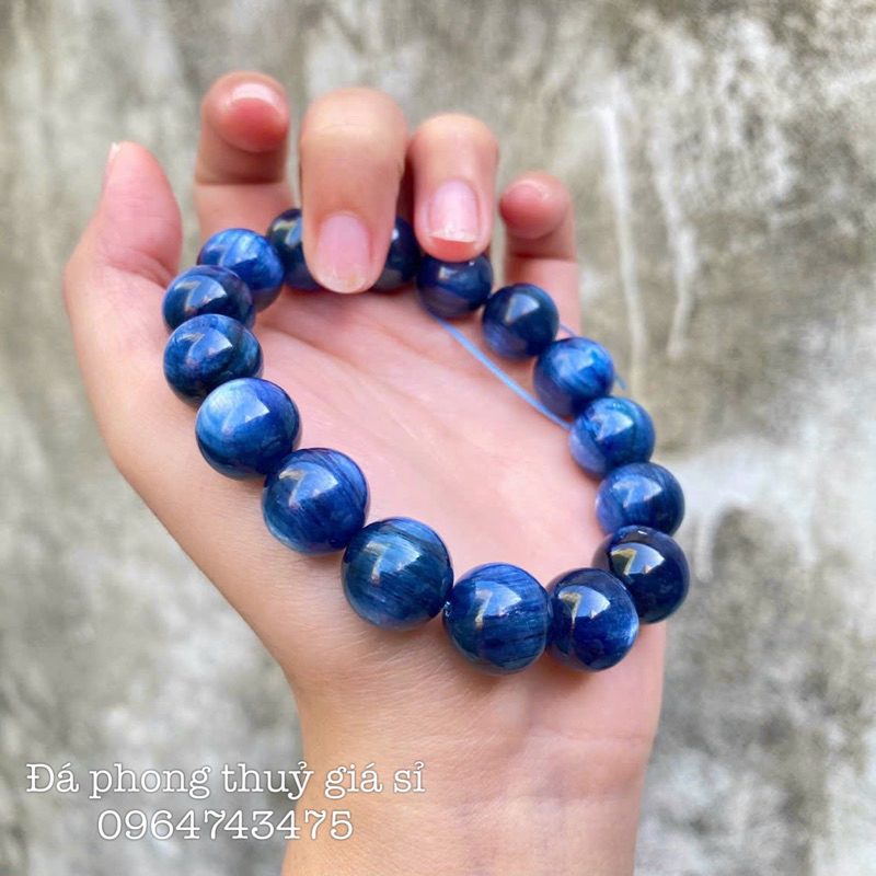 Vòng tay , lắc tay đá Kyanite tu nhien  hàng vip phong thuỷ may mắn  có kiểm định