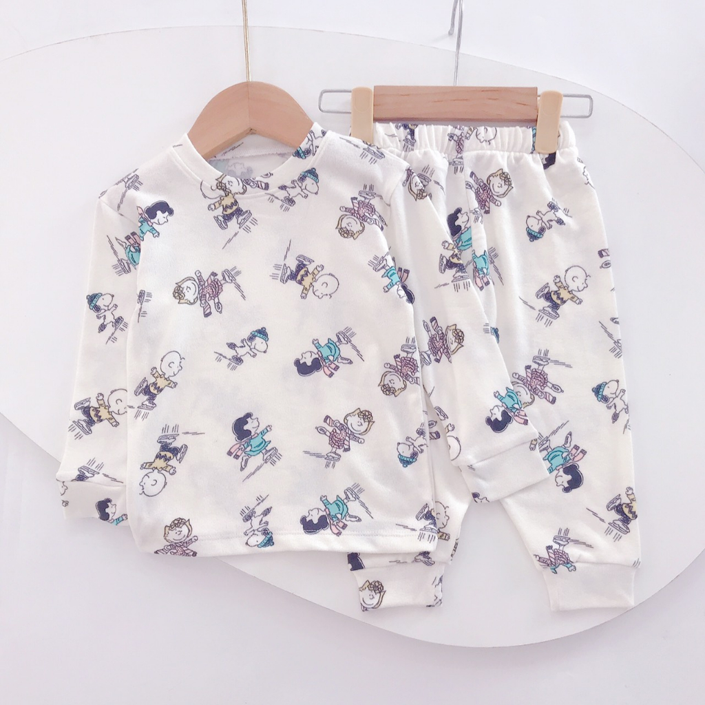 Bộ dài tay in hình hoạ tiết Medokids chất cotton mềm mịn mát cho bé trai bé gái từ 10-32kg