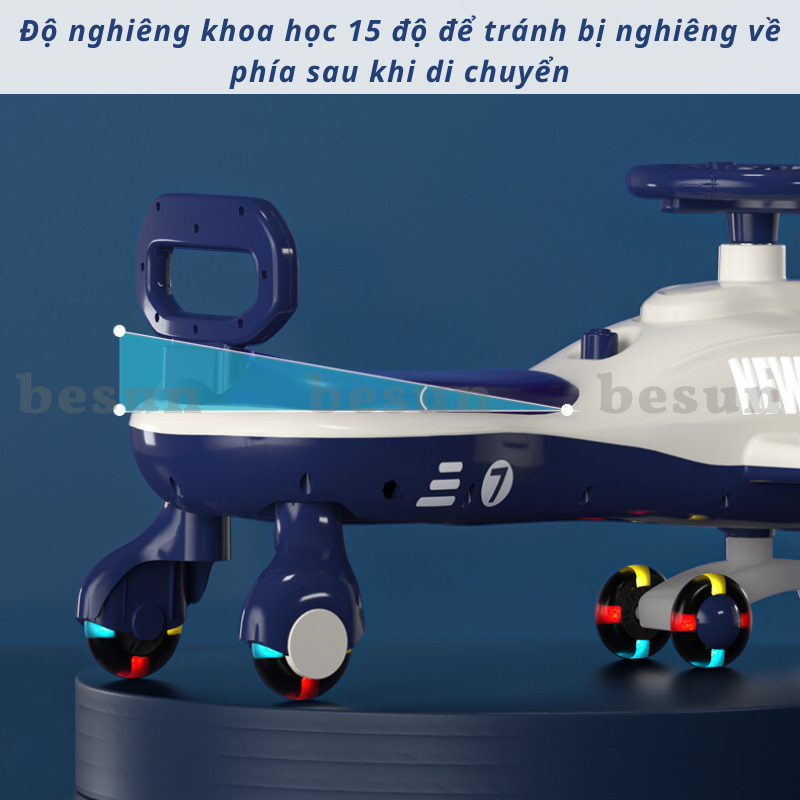 Xe lắc cho bé có nhạc BESUN Xe chòi chân trẻ em tải trọng lớn mô hình MÁY BAY