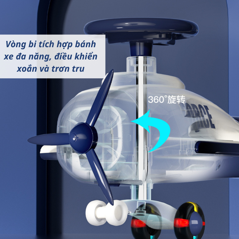 Xe lắc cho bé có nhạc BESUN Xe chòi chân trẻ em tải trọng lớn mô hình MÁY BAY