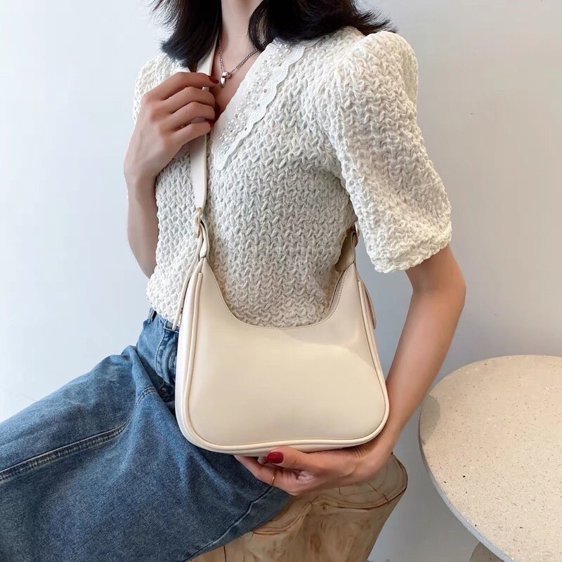 TÚI ĐEO CHÉO DÁNG THUYỀN DA ĐƠN GIẢN  Túi Xách Nữ Đẹp Hot Nhất Hiện Nay T500 TIEM_1998