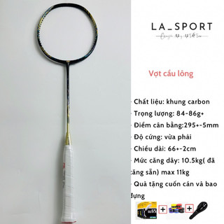 Vợt cầu lông Lining Axfox 100 khung carbon, căng sẵn 11kg tặng kèm bao đựng và quấn cán
