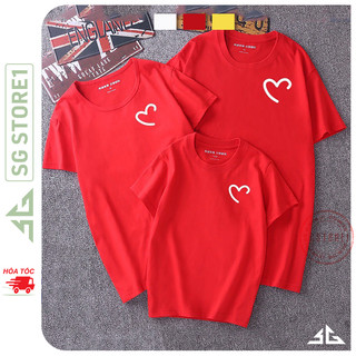Áo gia đình mẫu trái tim đơn giản tinh tế chất thun cotton dày dặn có nhiều màu GD423 | SGSTORE1