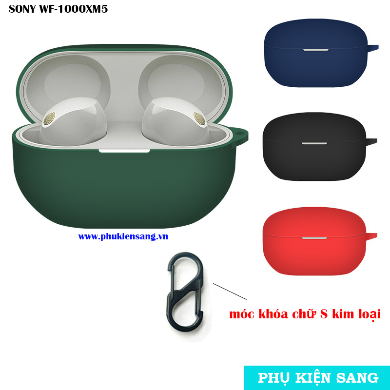 Case silicon tai nghe Sony WF-1000XM5 kèm móc chữ S