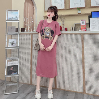 Váy thun dáng dài, đầm suông bầu chất cotton Gemmy Shop in hình Caron