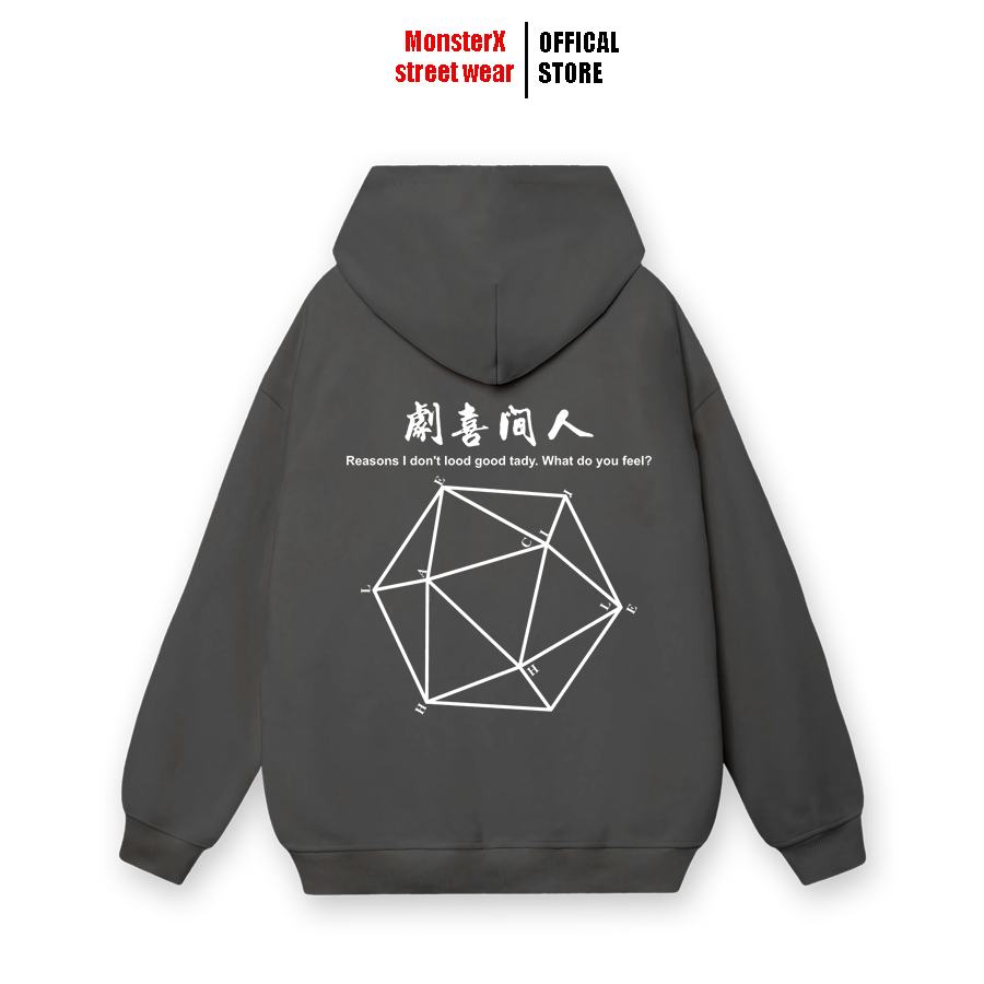 Áo hoodie nỉ bông Monster X Street Lục Lăng nam nữ form rộng thu đông Local Brand