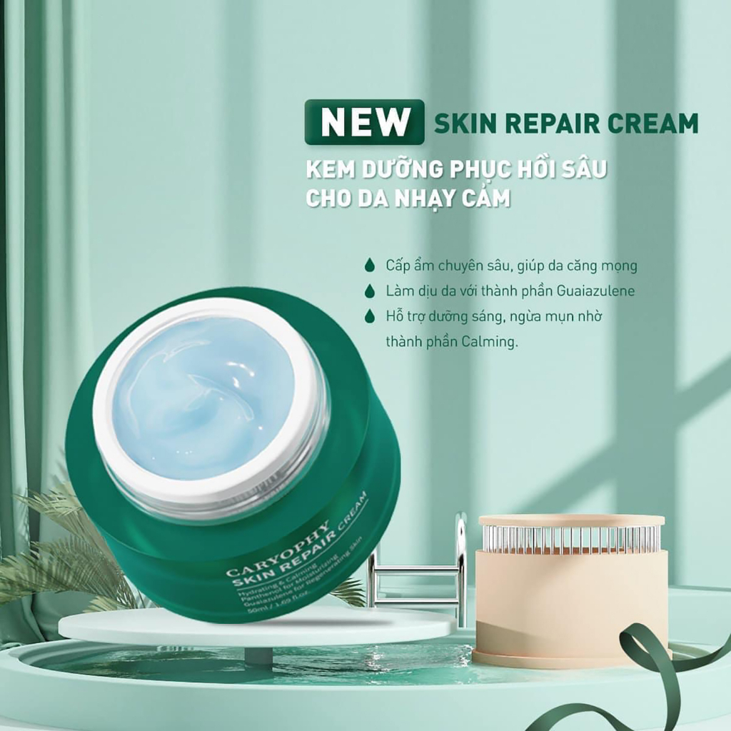 Kem dưỡng ẩm phục hồi da tổn thương Caryophy Skin Repair Cream Hàn Quốc giúp da mềm mịn 50ml