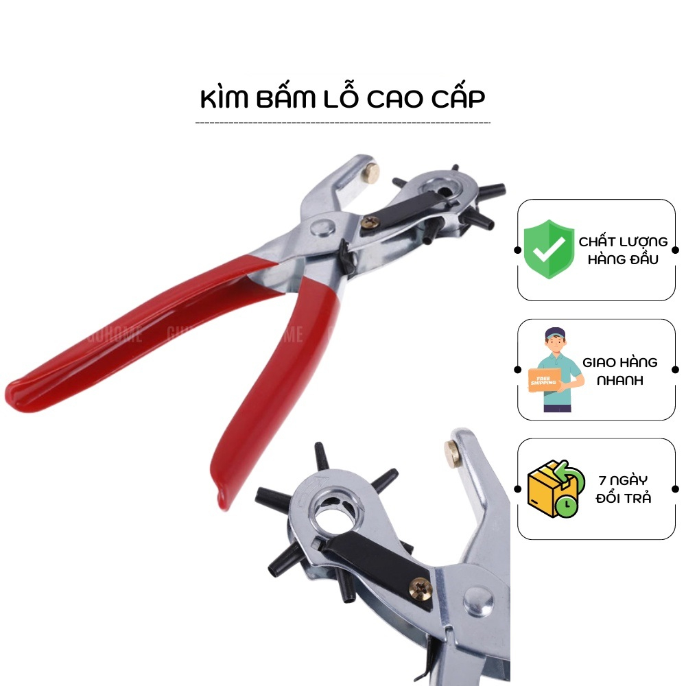 Kìm Bấm Lỗ Dây Nịt, Bấm Dây Da Đồng Hồ,Thắt Lưng, Giày Dép, Bìa Cứng Loại 6 Size 6 Lỗ
