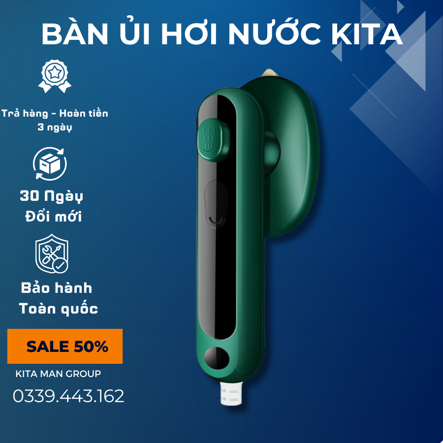 Bàn là hơi nước cầm tay, bàn ủi cầm tay di động, công suất lớn, bình chứa dung tích 210ml, bảo hành 12 tháng