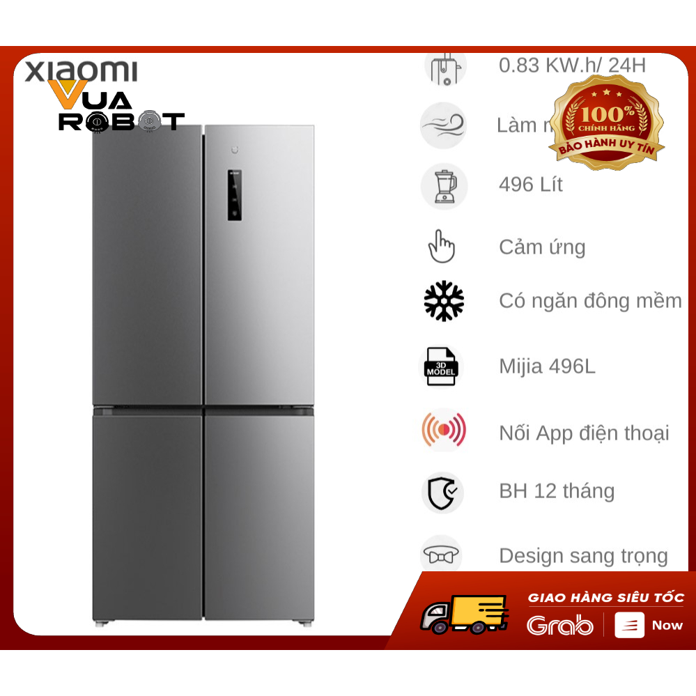 Tủ Lạnh Xiaomi Mijia 496L 4 Cánh Siêu Tiết Kiệm Điện – Kết Nối App Có Ngăn Đông Mềm, Khử Khuẩn 99,99%