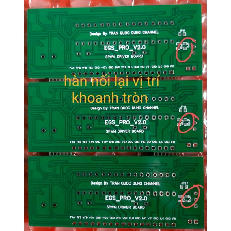 1 PCB LÁI CẦU H SINE CHUẨN dùng chip EG8010 + TLP250 đã lắp sẵn linh kiện cơ bản như hình.