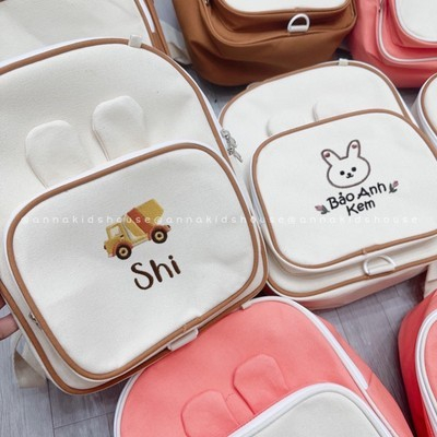 Balo tai thỏ cực xinh - thêu tên bé theo yêu cầu